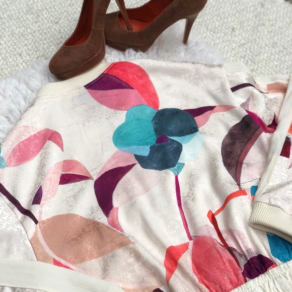 Anthropologie Elevenses Geo Zip Up Bomber Jacket - Picture 5 of 8